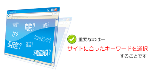 重要なのはそのサイトに合ったキーワードを選択することです